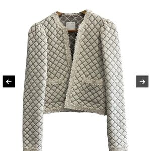 Sandro Quilted Women's Blazer and skirt in Cream